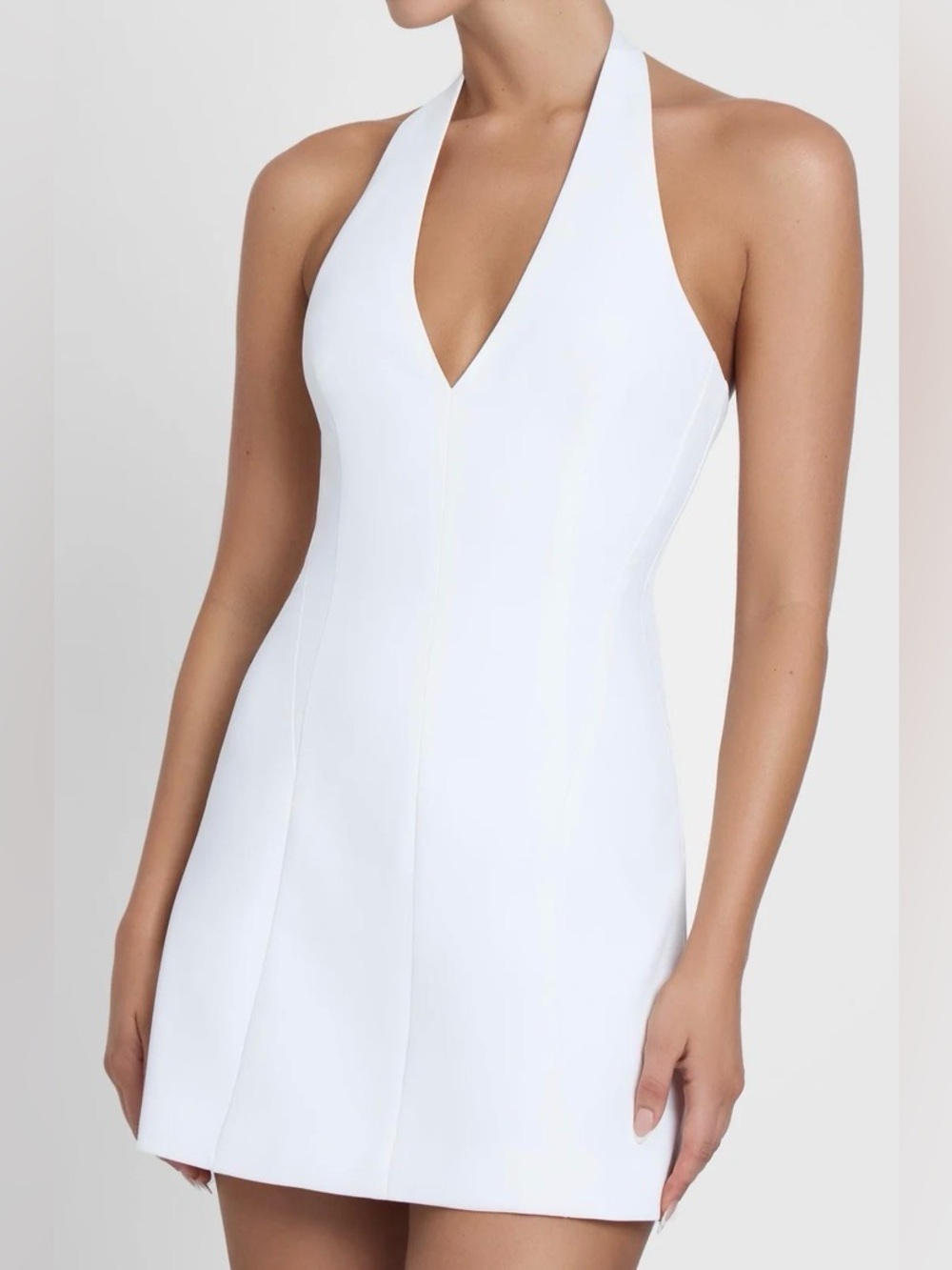 LEAU Halter V-Neck Mini Dress